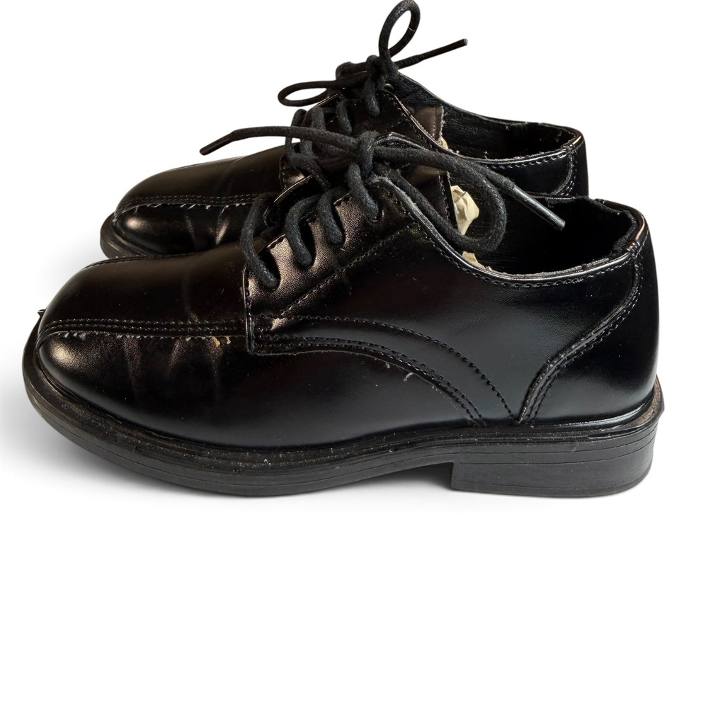 Deer Stags Gabe Boys Black Dress Shoes Lace Up Oxfords Size 11M Bicycle Toe